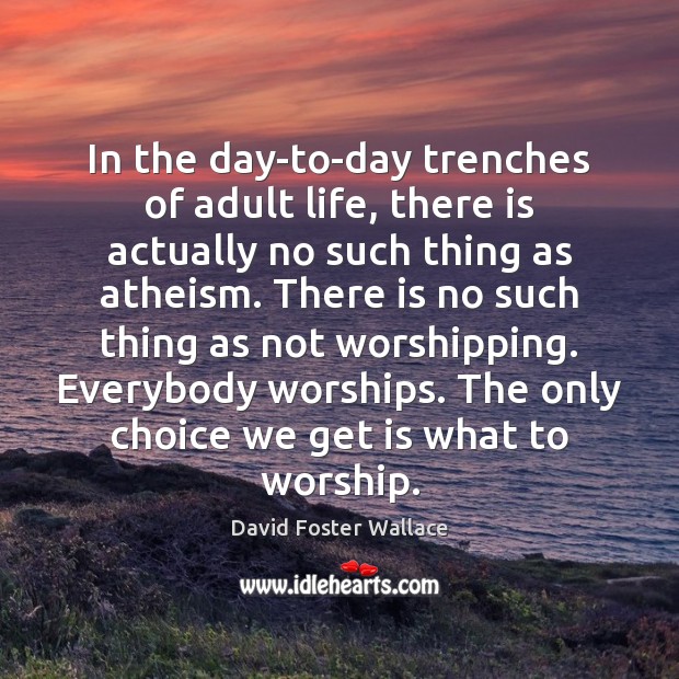In the day-to-day trenches of adult life, there is actually no such David Foster Wallace Picture Quote