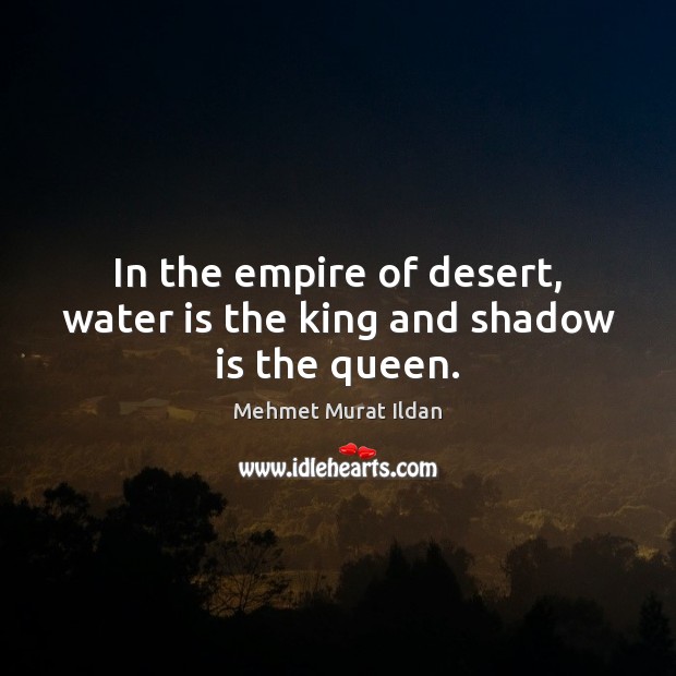 In the empire of desert, water is the king and shadow is the queen. Image