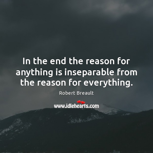 In the end the reason for anything is inseparable from the reason for everything. Image