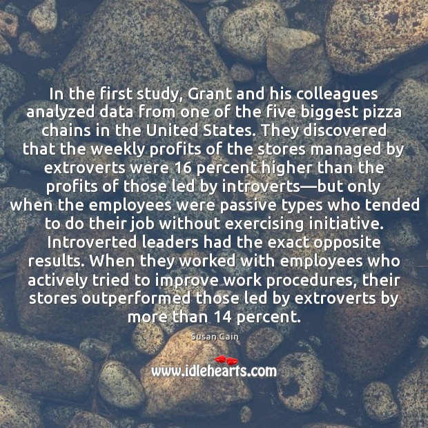 In the first study, Grant and his colleagues analyzed data from one 