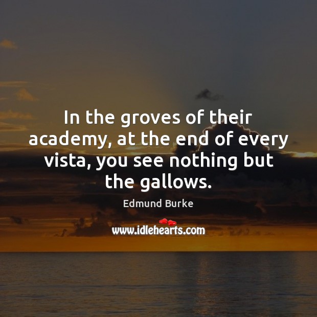 In the groves of their academy, at the end of every vista, Edmund Burke Picture Quote