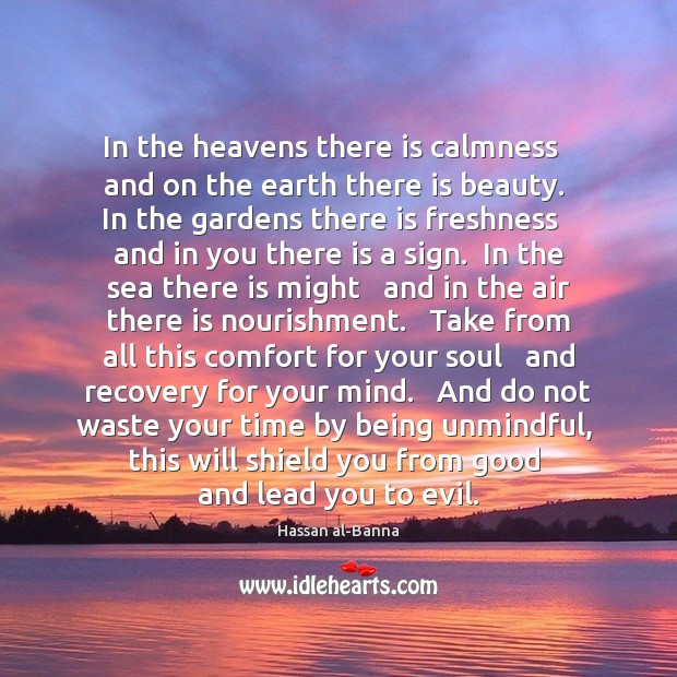 In the heavens there is calmness   and on the earth there is Image