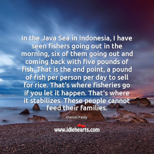 In the Java Sea in Indonesia, I have seen fishers going out Daniel Pauly Picture Quote