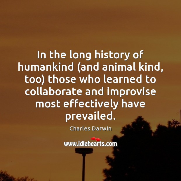 In the long history of humankind (and animal kind, too) those who Charles Darwin Picture Quote
