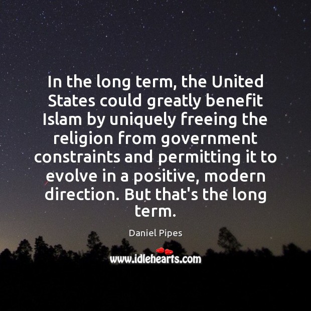 In the long term, the United States could greatly benefit Islam by Daniel Pipes Picture Quote