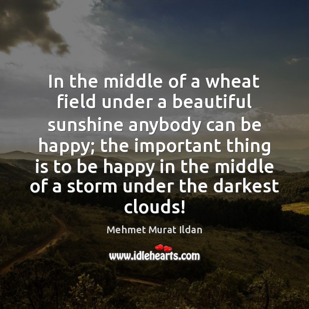 In the middle of a wheat field under a beautiful sunshine anybody Mehmet Murat Ildan Picture Quote