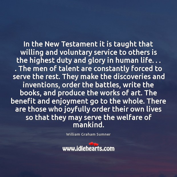 In the New Testament it is taught that willing and voluntary service Image