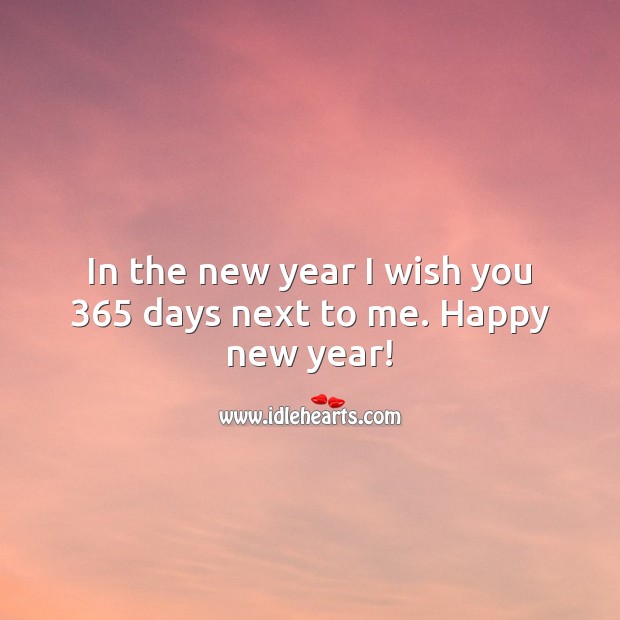 In the new year I wish you 365 days next to me. Happy new year! 