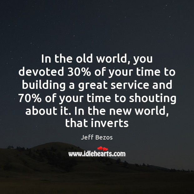 In the old world, you devoted 30% of your time to building a Image