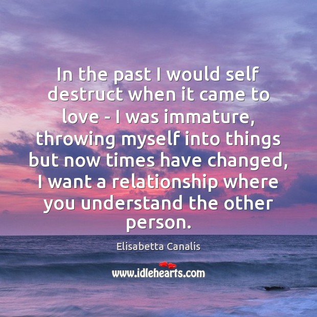 In the past I would self destruct when it came to love Elisabetta Canalis Picture Quote