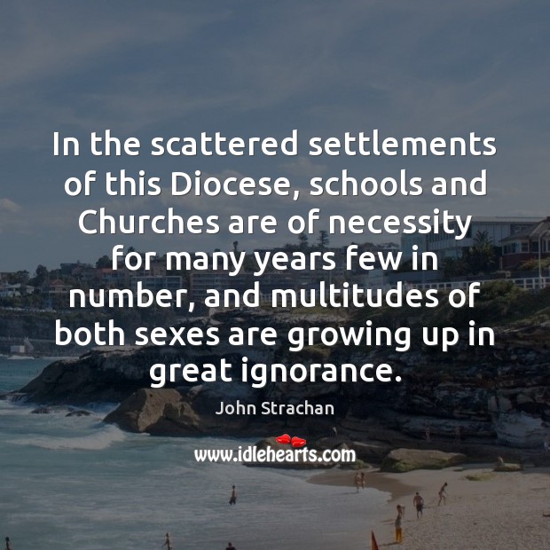 In the scattered settlements of this Diocese, schools and Churches are of John Strachan Picture Quote