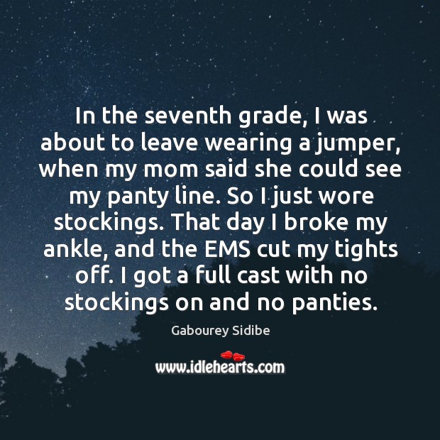 In the seventh grade, I was about to leave wearing a jumper, Image