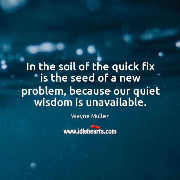 In the soil of the quick fix is the seed of a Image