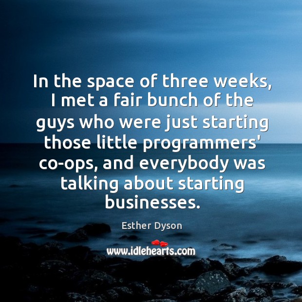 In the space of three weeks, I met a fair bunch of Esther Dyson Picture Quote