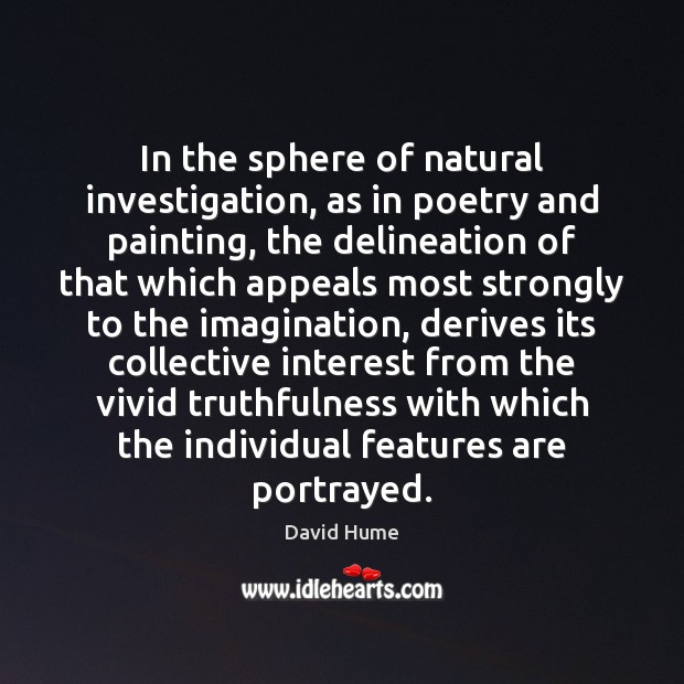 In the sphere of natural investigation, as in poetry and painting, the David Hume Picture Quote