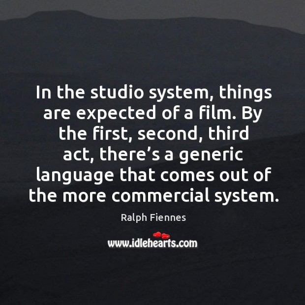 In the studio system, things are expected of a film. Image