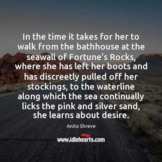 In the time it takes for her to walk from the bathhouse Anita Shreve Picture Quote