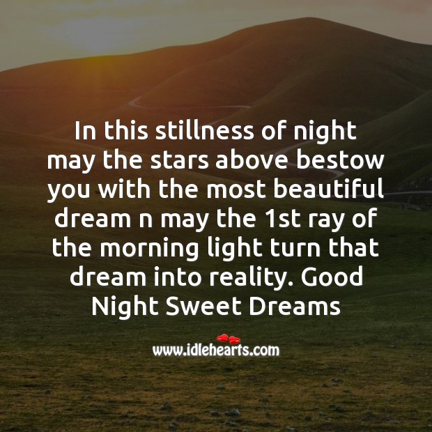 In this stillness of night may the stars Good Night Quotes Image