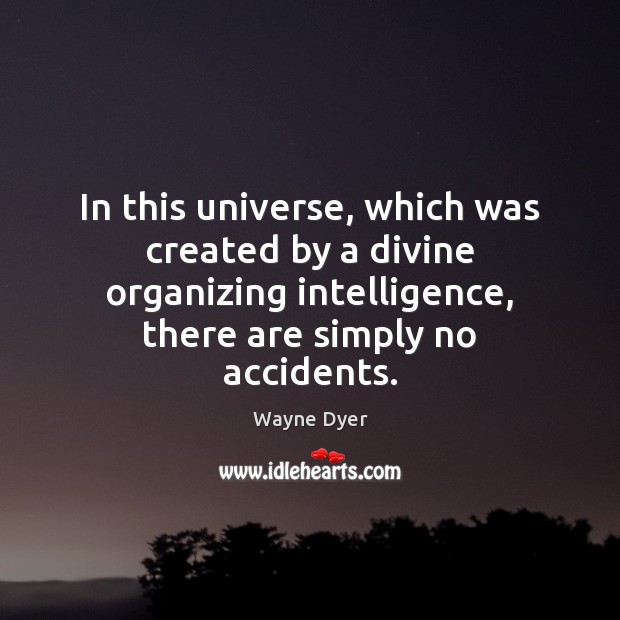In this universe, which was created by a divine organizing intelligence, there Wayne Dyer Picture Quote