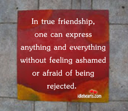 In true friendship, one can express True Friends Quotes Image
