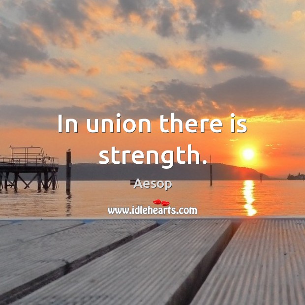In union there is strength. Union Quotes Image