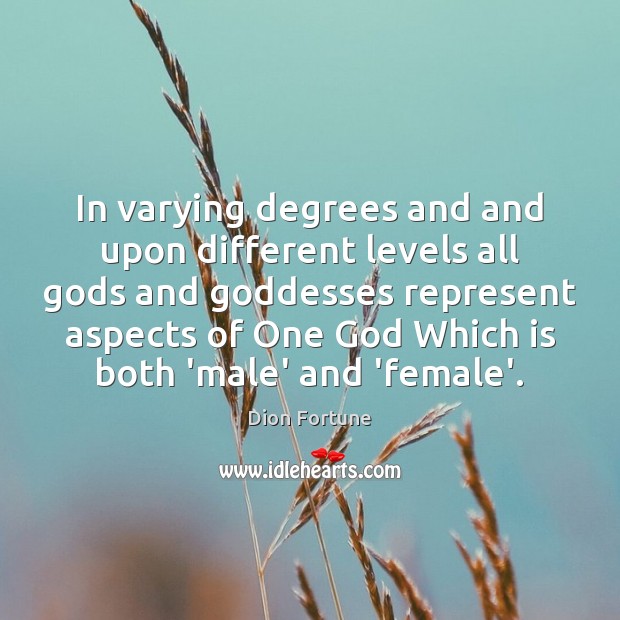 In varying degrees and and upon different levels all Gods and Goddesses Dion Fortune Picture Quote