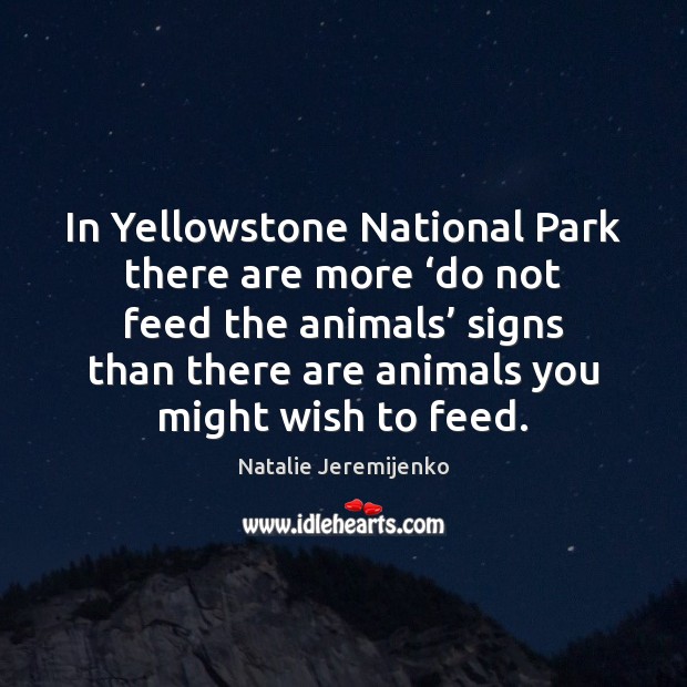 In Yellowstone National Park there are more ‘do not feed the animals’ 