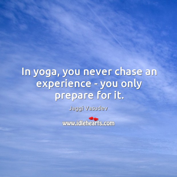 In yoga, you never chase an experience – you only prepare for it. Image