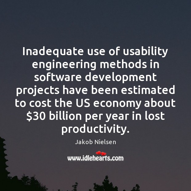 Inadequate use of usability engineering methods in software development projects have been Jakob Nielsen Picture Quote