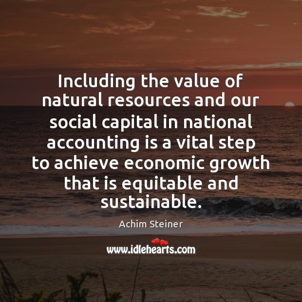 Including the value of natural resources and our social capital in national Achim Steiner Picture Quote