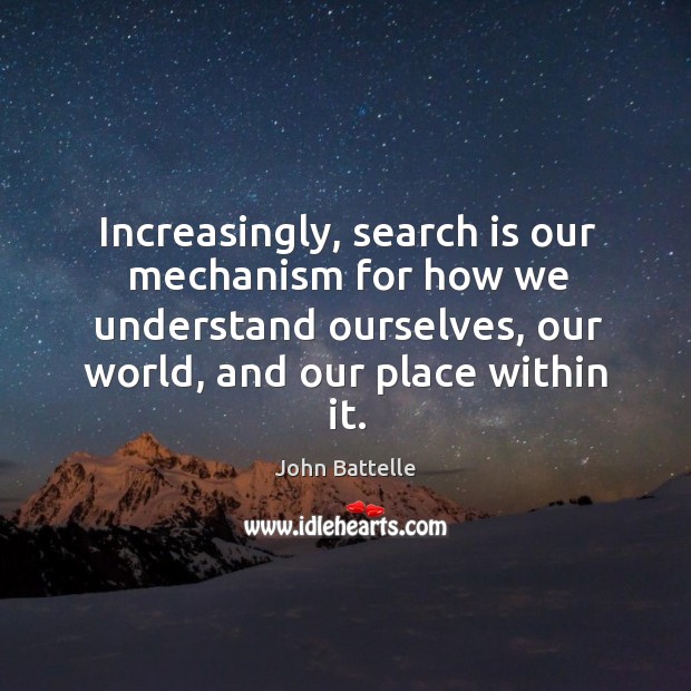 Increasingly, search is our mechanism for how we understand ourselves, our world, Image