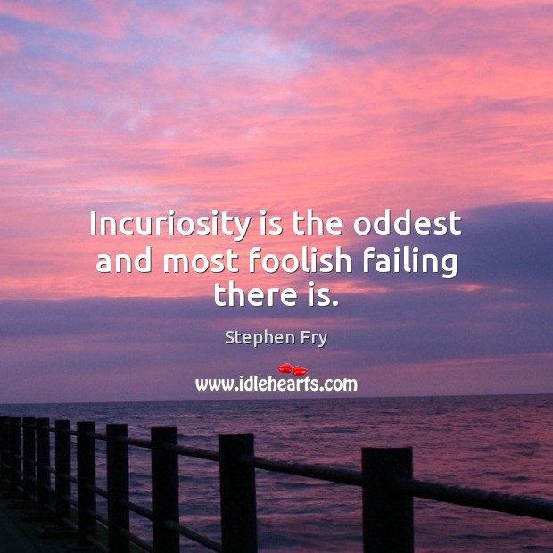 Incuriosity is the oddest and most foolish failing there is. Stephen Fry Picture Quote