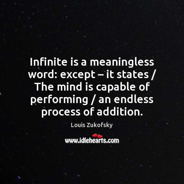 Infinite is a meaningless word: except – it states / The mind is capable Image