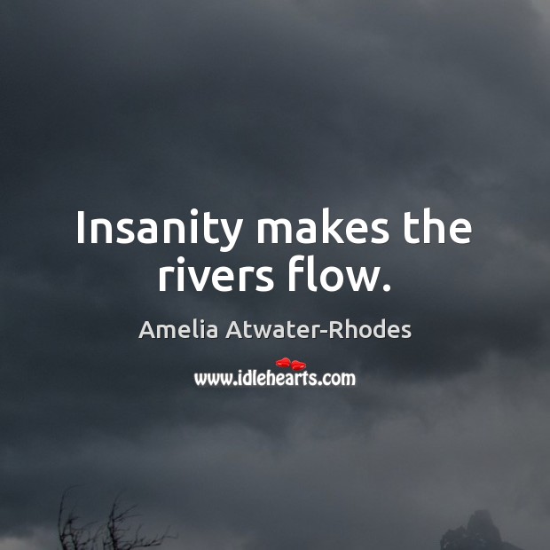 Insanity makes the rivers flow. Amelia Atwater-Rhodes Picture Quote