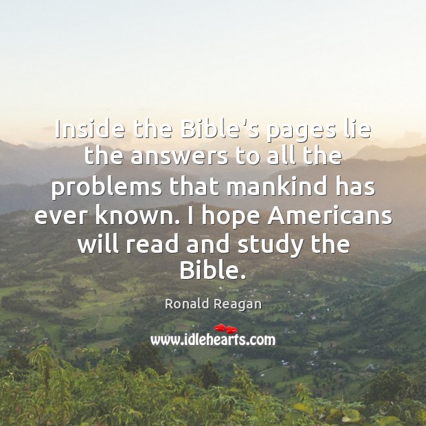 Inside the Bible’s pages lie the answers to all the problems that Image
