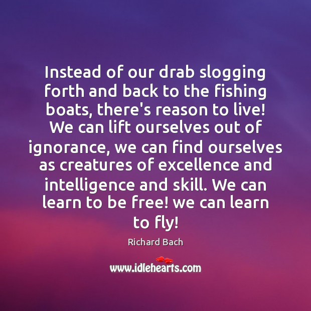 Instead of our drab slogging forth and back to the fishing boats, Richard Bach Picture Quote