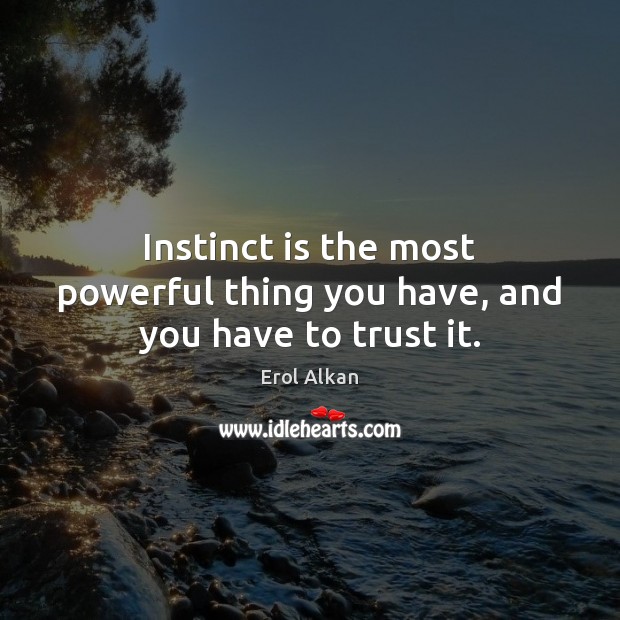 Instinct is the most powerful thing you have, and you have to trust it. Image