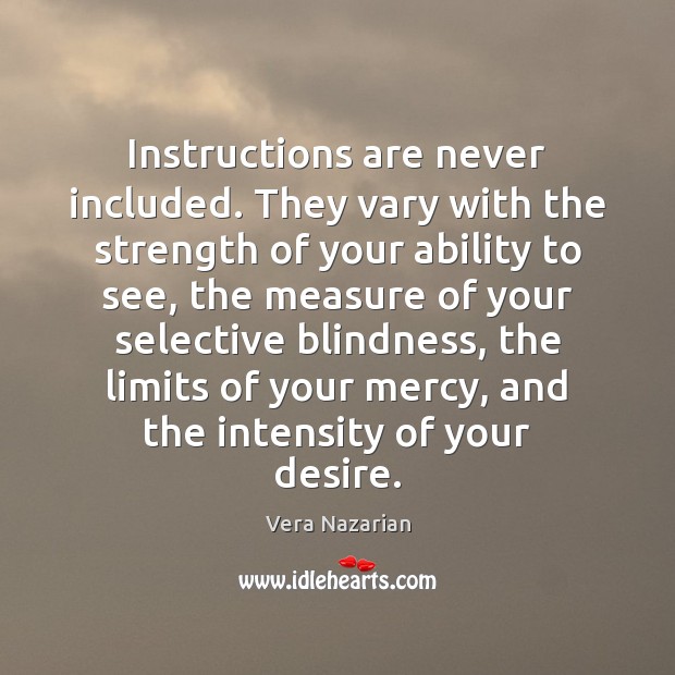 Instructions are never included. They vary with the strength of your ability Image