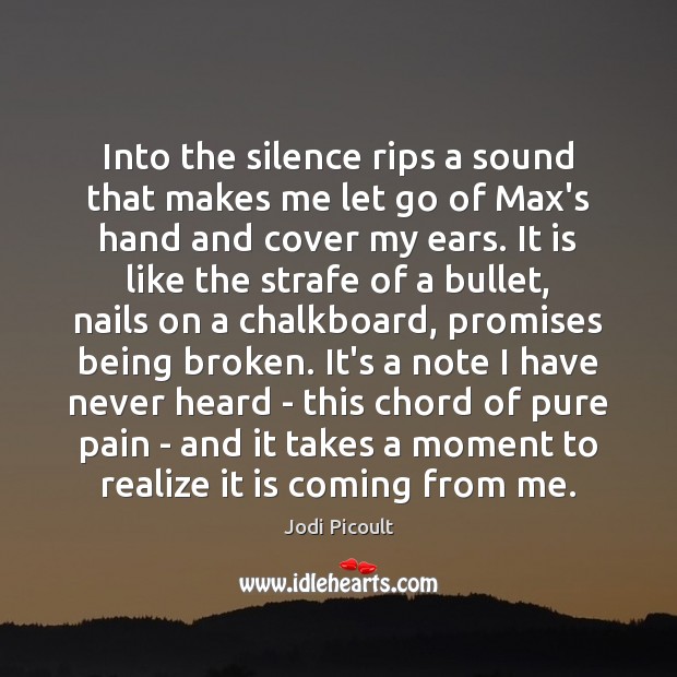 Into the silence rips a sound that makes me let go of Let Go Quotes Image