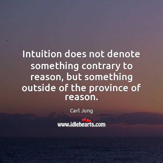 Intuition does not denote something contrary to reason, but something outside of Image