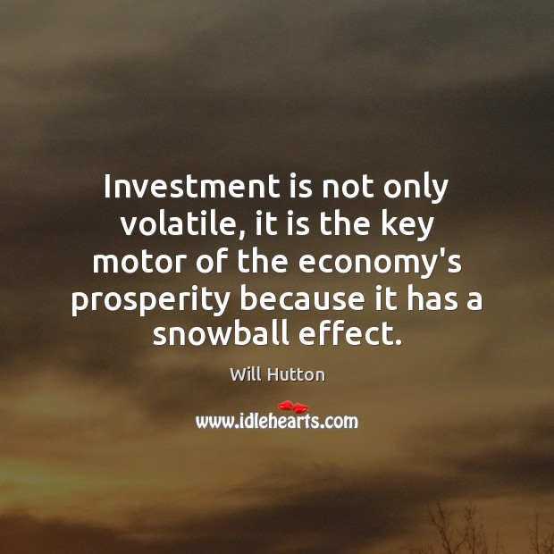 Investment is not only volatile, it is the key motor of the Investment Quotes Image