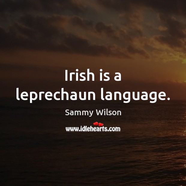 Irish is a leprechaun language. Sammy Wilson Picture Quote