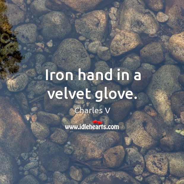 Iron hand in a velvet glove. Charles V Picture Quote