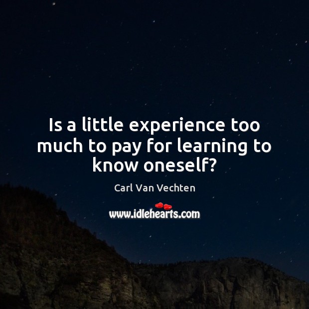 Is a little experience too much to pay for learning to know oneself? Image
