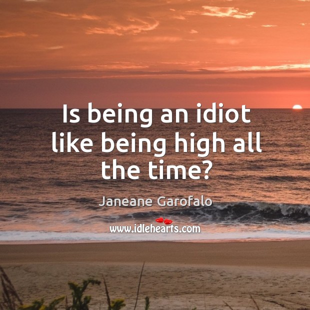 Is being an idiot like being high all the time? Image