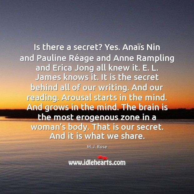 Is there a secret? Yes. Anaïs Nin and Pauline Réage Secret Quotes Image