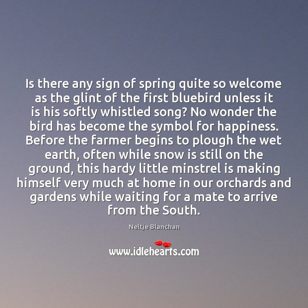 Is there any sign of spring quite so welcome as the glint Neltje Blanchan Picture Quote