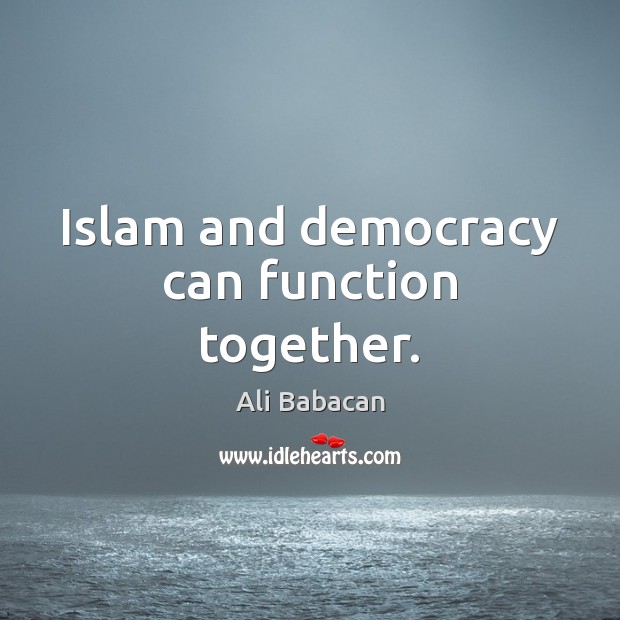Islam and democracy can function together. Ali Babacan Picture Quote