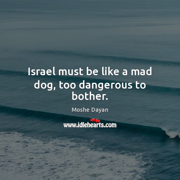 Israel must be like a mad dog, too dangerous to bother. Moshe Dayan Picture Quote