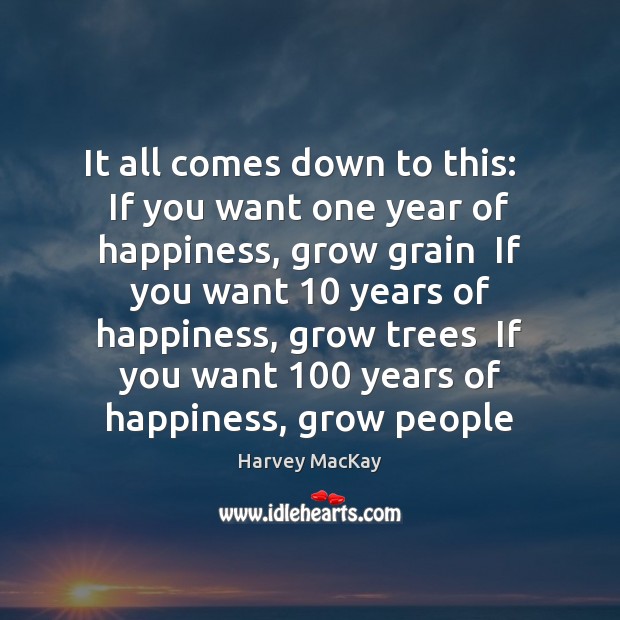 It all comes down to this:   If you want one year of Harvey MacKay Picture Quote